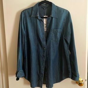 Denim long sleeve blouse